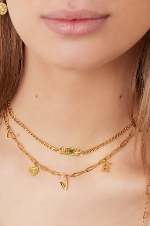 Halskette Liebesherz Goldfarbe Edelstahl h5 Bild3